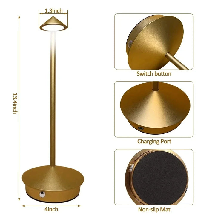 Karnz | Wiederaufladbare Tischlampe Kreative Esszimmer Touch Led Hotel Bar Kaffee Pina Pro Tischlampe Lampada Da Tavolo Dekorative Schreibtischlampe