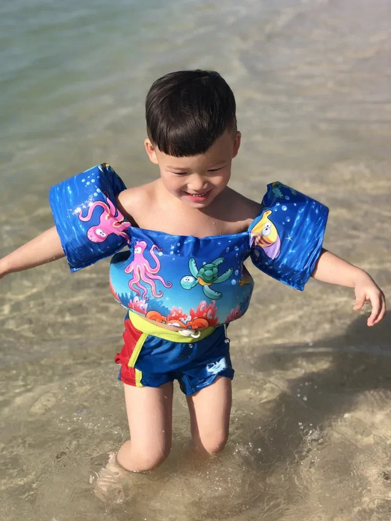 Karnz | FLOTTY Kinder Schwimmhilfe | Rettungsweste mit Armflügeln | Verstellbarer Doppelverschluss | Für Kinder bis 25 kg