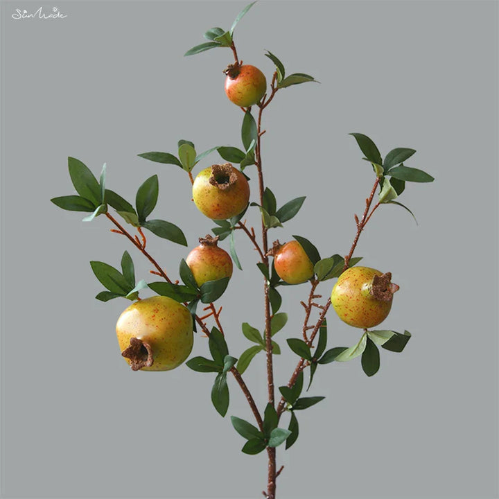 6-teilige künstliche Granatapfel-Fruchtzweig mit Blättern