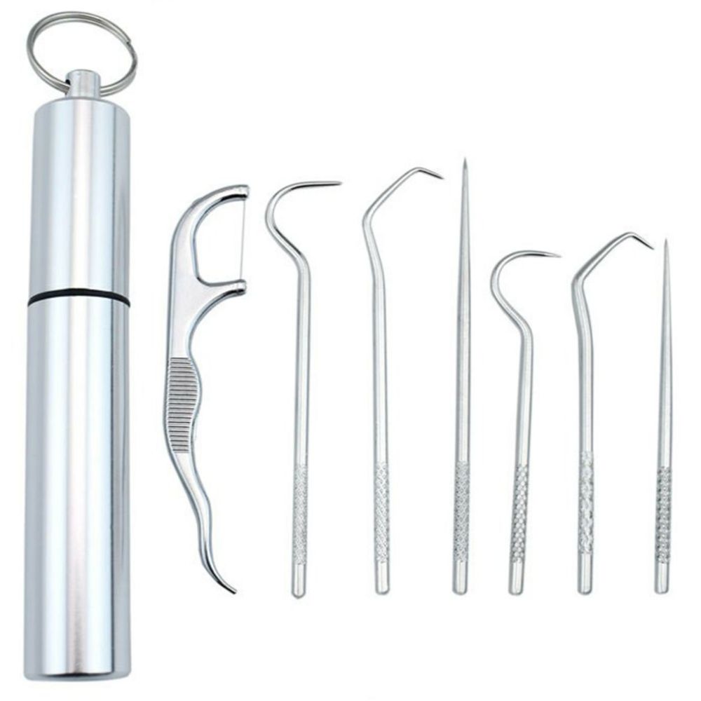 7-teiliges Edelstahl Zahnstocher Set | Karnz