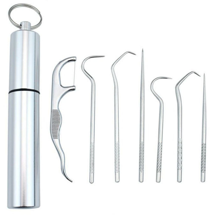 7-teiliges Edelstahl Zahnstocher Set | Karnz