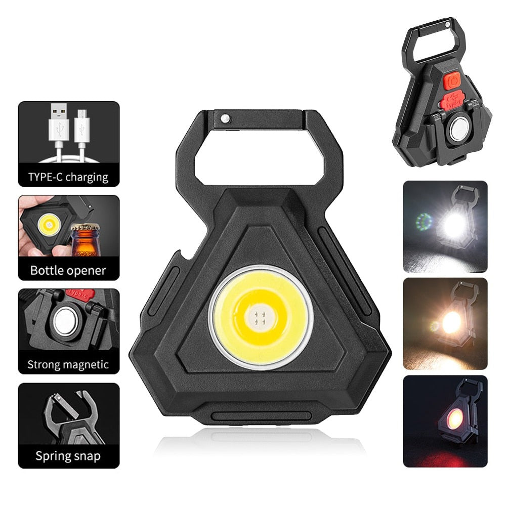 Mini-LED-Taschenlampe USB-Flaschenöffner Schlüsselanhänger | Karnz