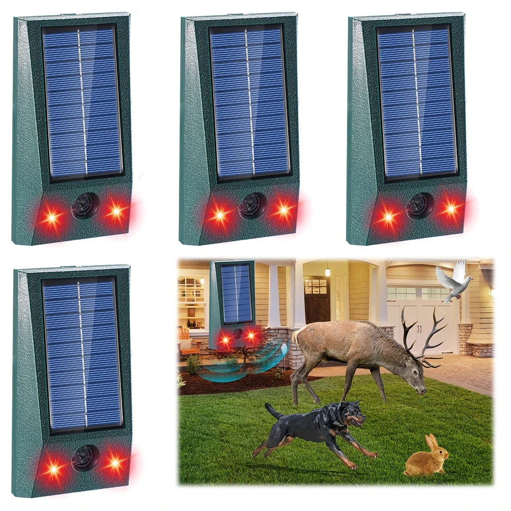 Karnz | SolarGuardix Ultraschall Vogelvertreiber Solar | Mit LED & Bewegungsmelder | Wasserdicht IP58 | 600 m² Abdeckung