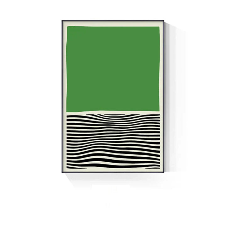 Abstract Grünes Geometrisches Linienkunst Wandkunst Fine Art Leinwanddrucke Bilder Für Modernes Apartment Wohnzimmer Home Office Kunst Dekor | Karnz