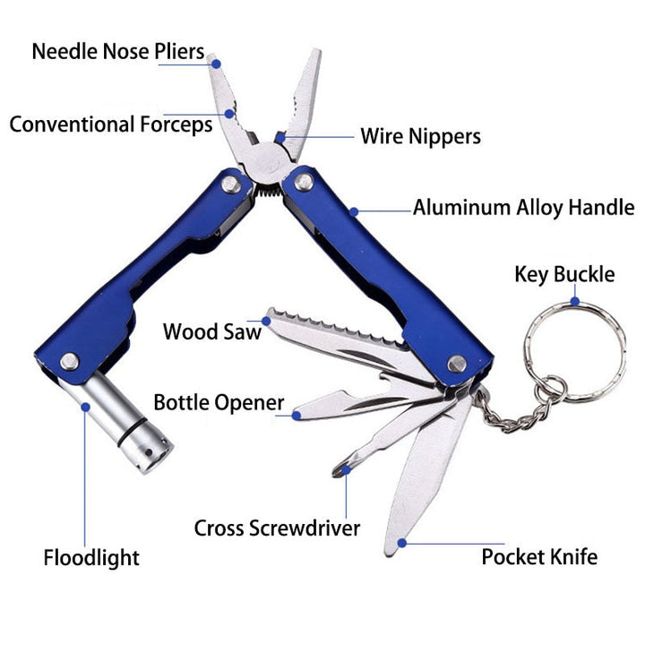9in1 Explorers Aluminium Schlüsselanhänger Multitool | Karnz
