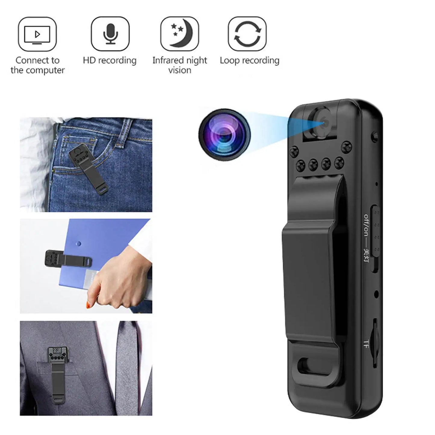 Pocket Spy Mini Clip-On Video Recorder Kamera