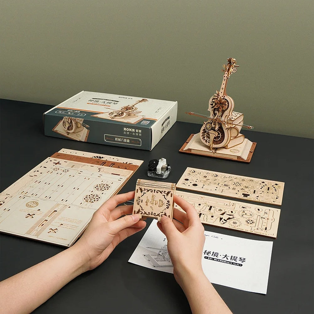 3D Magisches Mechanisches Holz Cello Puzzle | Karnz