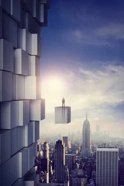 Moderne geometrische architektonische Landschaften Wandkunst Fine Art Leinwanddrucke Bilder für Studio, Home Office, Eingangsbereich Inspirierende Kunstdeko | Karnz