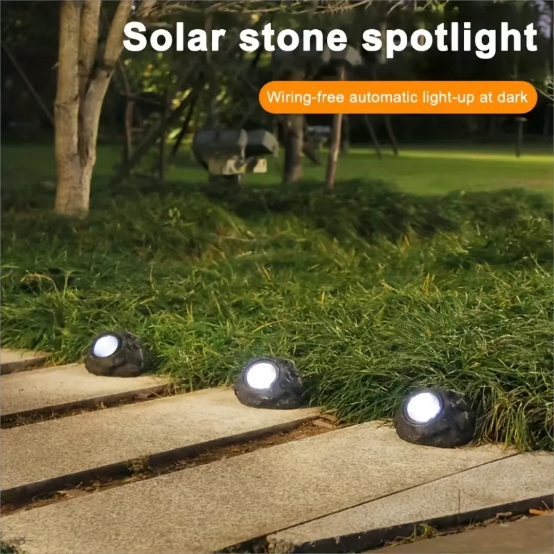 Solarbetriebener LED-Steinstrahler für die Gartengestaltung