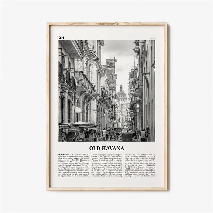 Cuba Havana Schwarz & Weiß Reiseplakat Wandkunst Feine Kunst Leinwanddrucke Bilder Für Wohnzimmer Esszimmer | Karnz