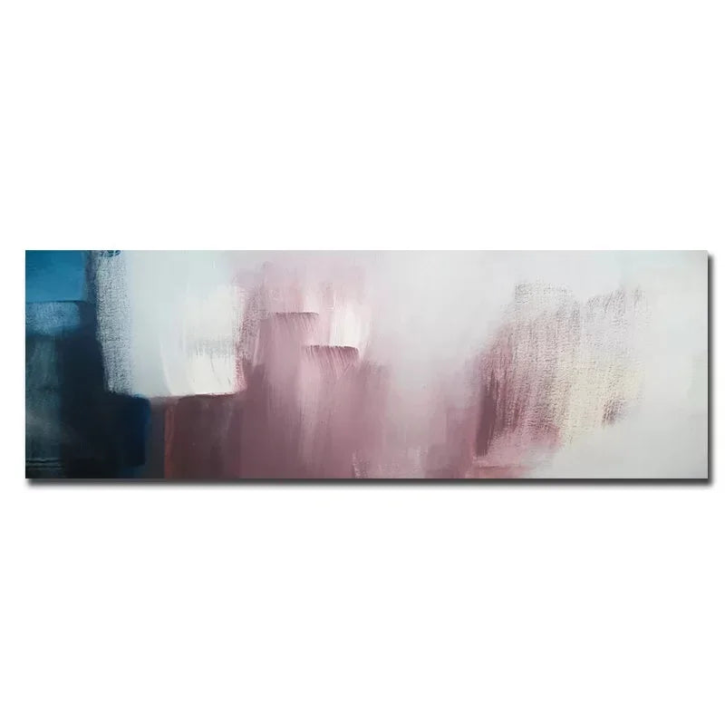 Breite Format Abstrakte Schattierungen von Blau Mauve Lila Wandkunst Fine Art Leinwanddruck Modernes Bild für über dem Sofa Großes Bild für über dem Bett | Karnz