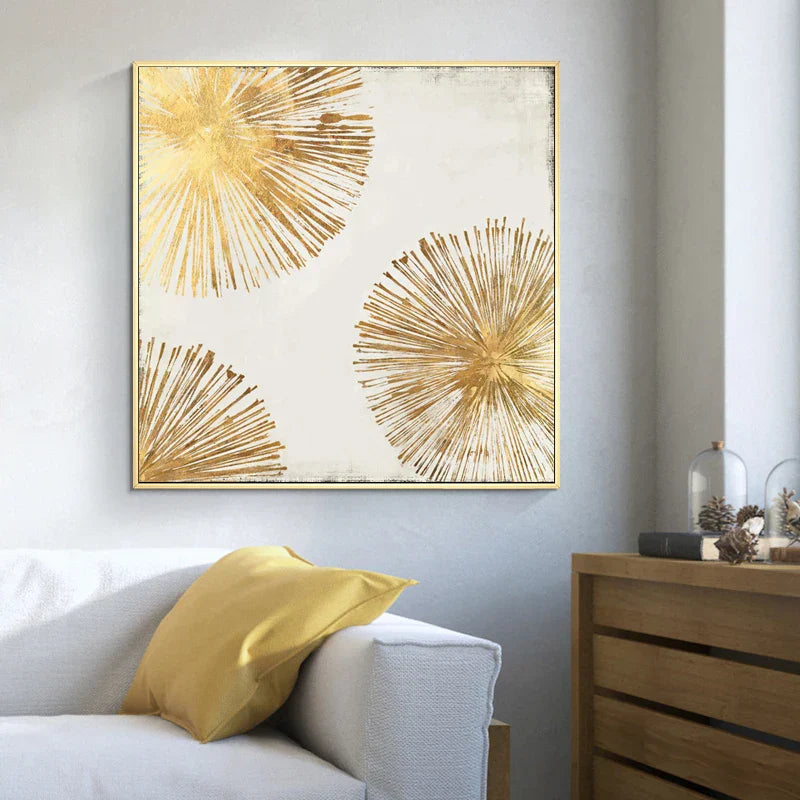 Goldene Radiale Zirkuläre Abstrakte Wandkunst Feine Kunst Leinwanddrucke Poster Bilder Für Wohnzimmer Esszimmer Schlafzimmer Kunst Dekor | Karnz