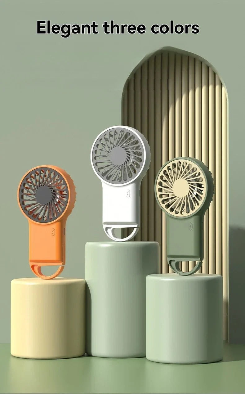 Neuer faltbarer USB wiederaufladbarer Mini-Ventilator | Handventilator für den Schreibtisch mit Cartoon-Design & Haken für Outdoor-, Heim- & Bürogebrauch | Karnz