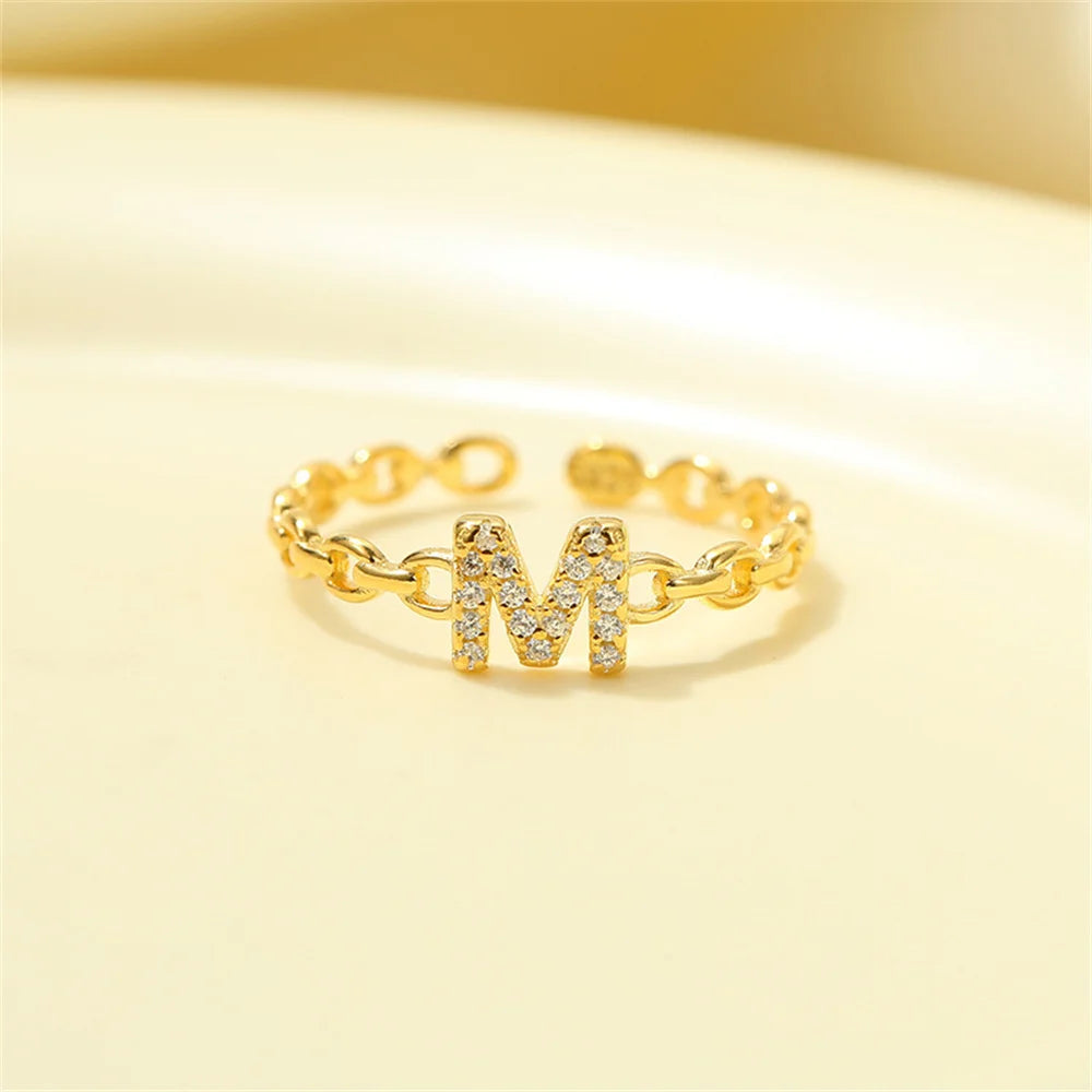 Karnz | Zierlicher Diamant Buchstaben Initialring