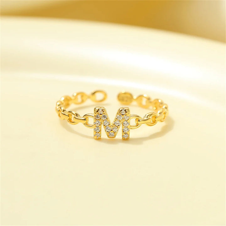 Karnz | Zierlicher Diamant Buchstaben Initialring