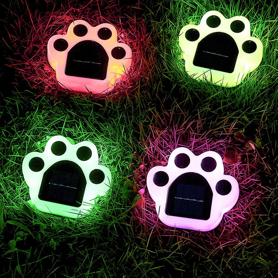 Solar LED Pfotenleuchten für Garten und Weg - Niedliche Solar-Dekoleuchten zur Wegbeleuchtung, ideal für Haustierliebhaber und Outdoor-Deko | Karnz