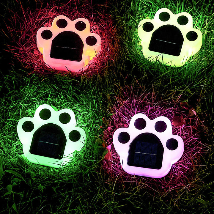 Solar LED Pfotenleuchten für Garten und Weg - Niedliche Solar-Dekoleuchten zur Wegbeleuchtung, ideal für Haustierliebhaber und Outdoor-Deko | Karnz