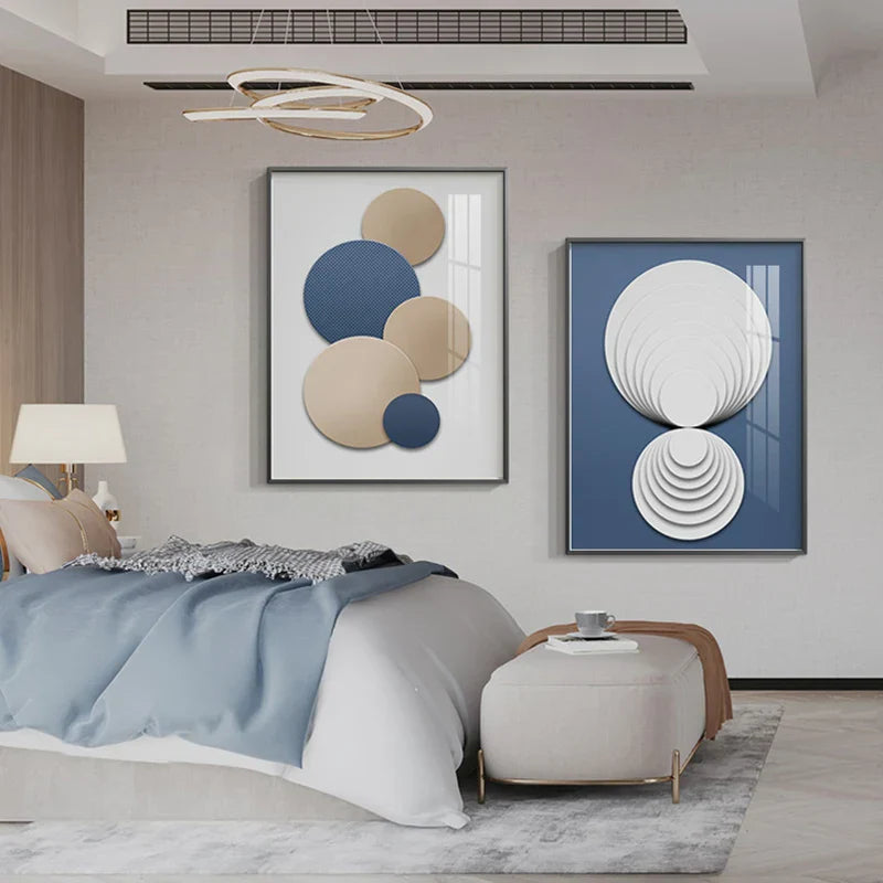Moderne Ästhetik Abstrakte Geometrie Wandkunst Fine Art Leinwanddrucke Poster Bilder Für Moderne Wohnung Wohnzimmer Licht Luxus Wohnkultur | Karnz