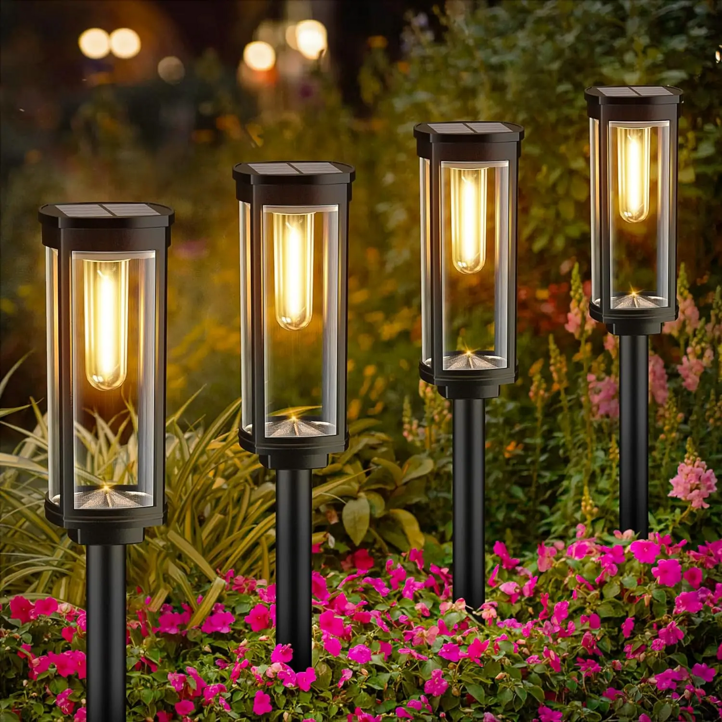 Solar-Gartenlampe mit warmem LED-Licht – Wetterfestes Aluminiumdesign | Karnz