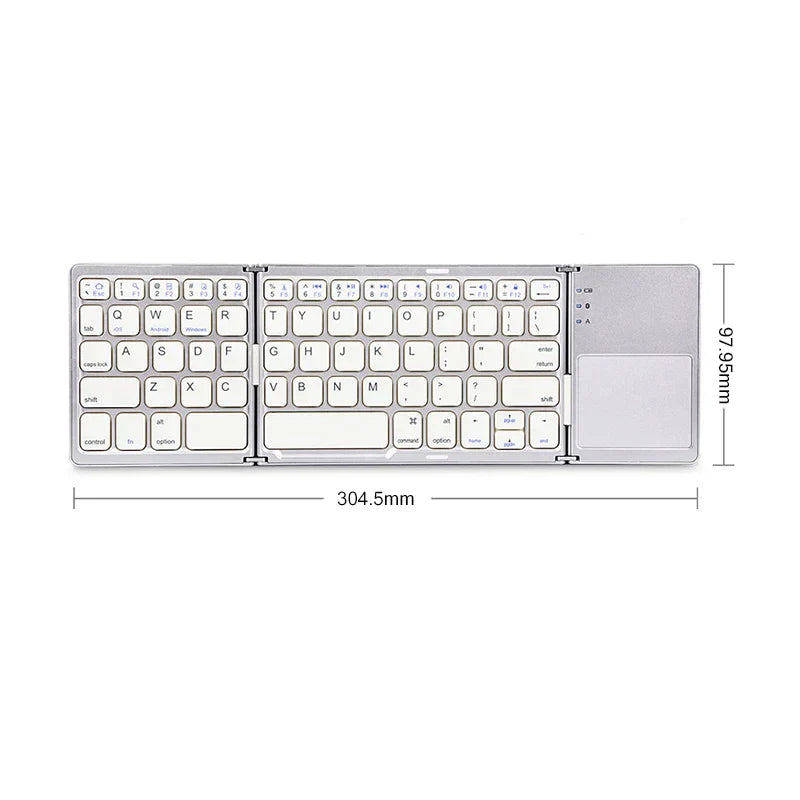 Drahtlos faltbare Bluetooth-Tastatur mit Touchpad – Kompakt, vielseitig und ultra-portabel | Karnz