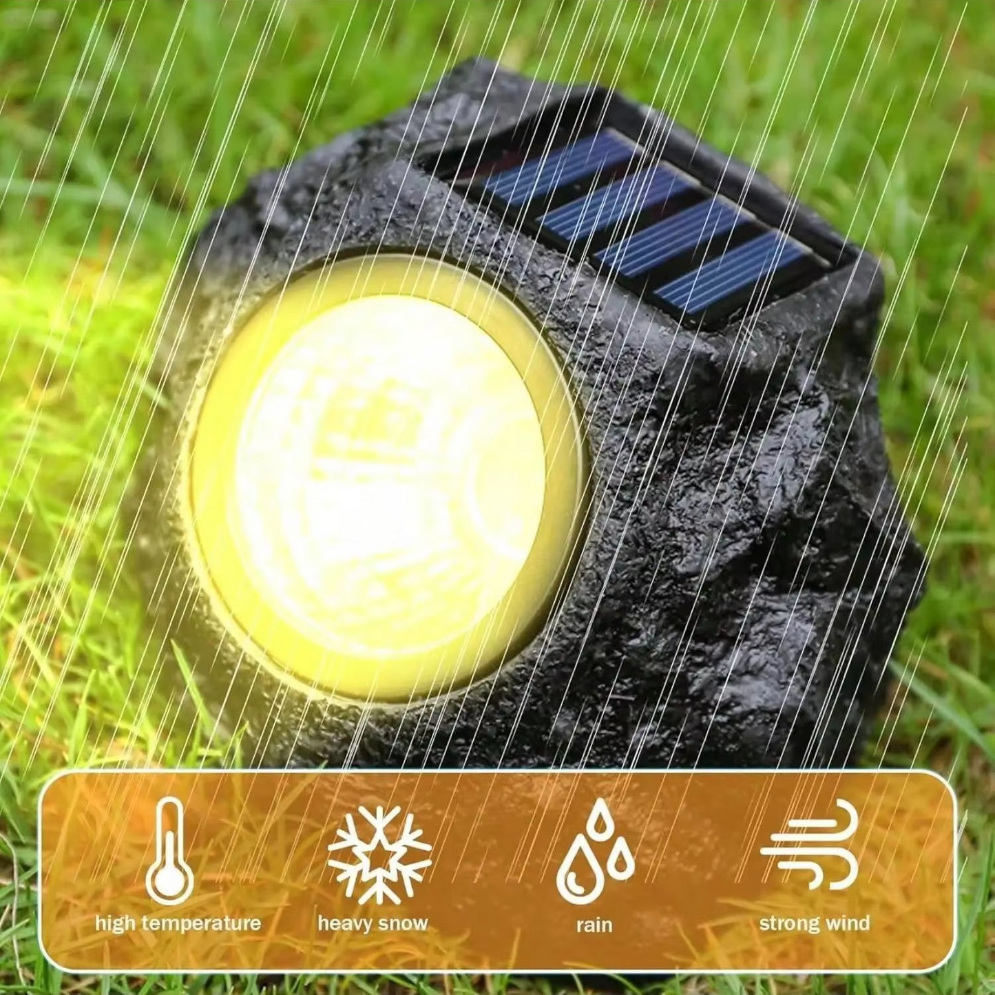 Solarbetriebener LED-Steinstrahler für die Gartengestaltung