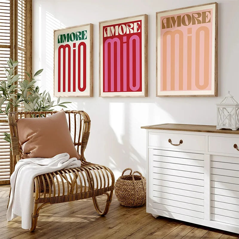 Pink Retro Liebe Zitat Wandkunst Feine Kunst Leinwanddrucke Typografische Bilder Für Schlafzimmer Wohnzimmer Hotelzimmer Modernes Apartment Wandkunst Dekor | Karnz