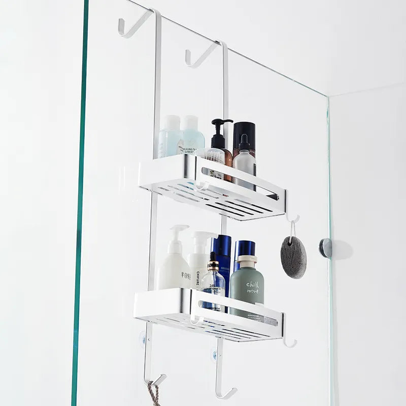 Sleek Duschnagelfreies Dual-Layer-Organizer-Regal