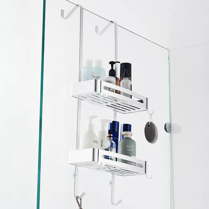 Sleek Duschnagelfreies Dual-Layer-Organizer-Regal