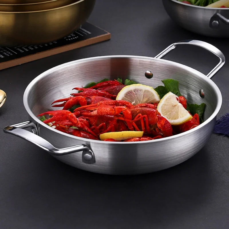 GastroPan – Edelstahl Sauce & Paella Pfanne mit Griff Karnz