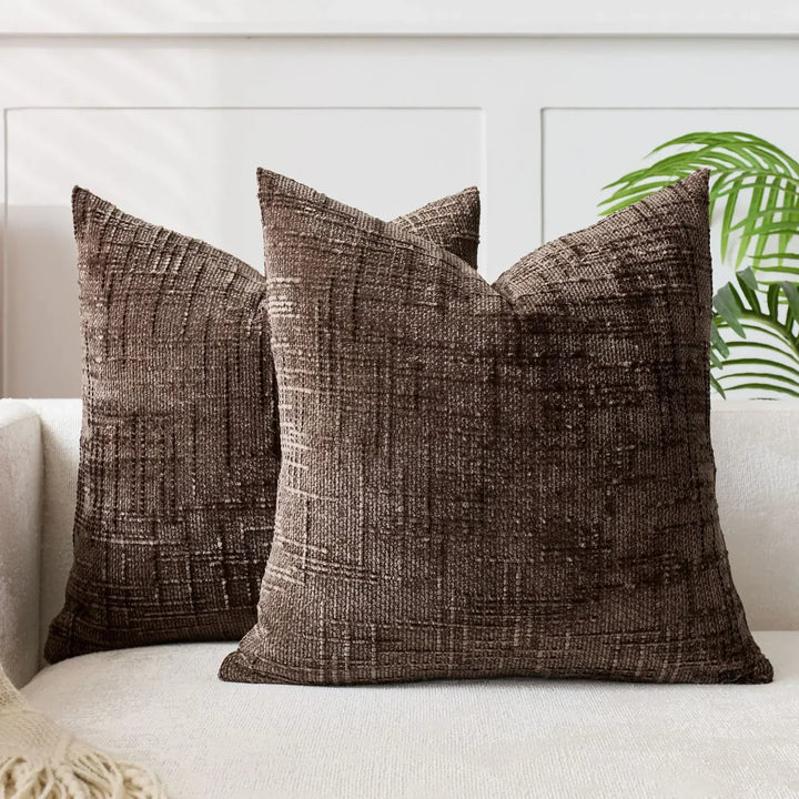 Chenille Sofa Kissenbezug – Weiches einfarbiges Design | Elegante Dekoration für Wohnzimmer & Schlafzimmer | Karnz