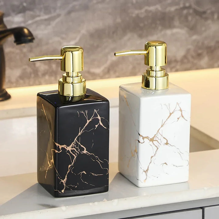 Marmor Keramik Seifen- & Shampoo-Dispenser - Modernes Design | Karnz