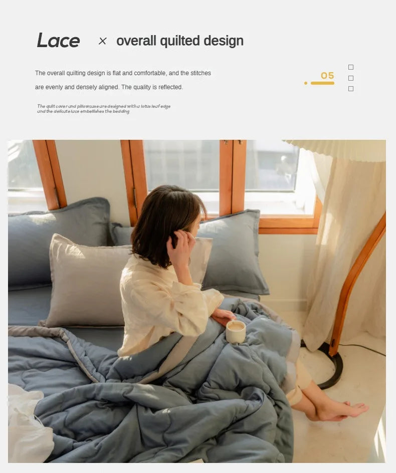 2024 Japanische Baumwolle-Polyester Sommerdecke – Leicht, Waschbar, Hautfreundliche Einfarbige Decke | Karnz