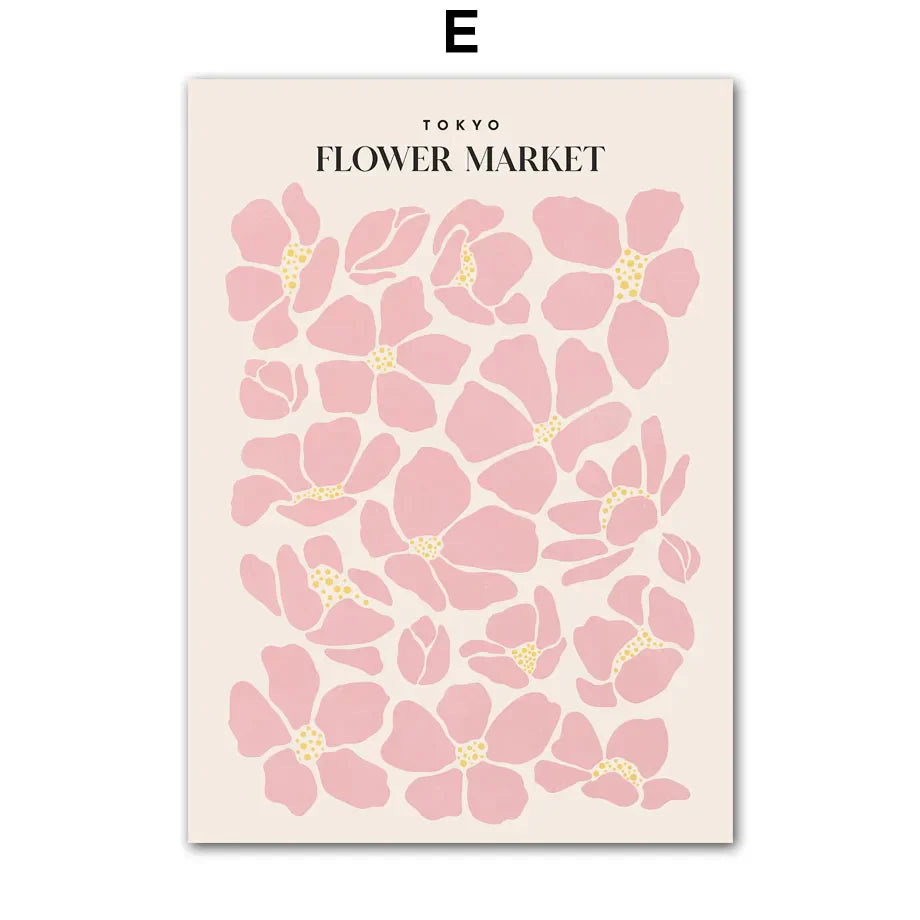Pink Lavendel Gänseblümchen Blumenmarkt Poster Wandkunst Feine Kunst Leinwanddrucke Pastell Blumenbilder Für Wohnzimmer Schlafzimmer Kunst Dekor | Karnz
