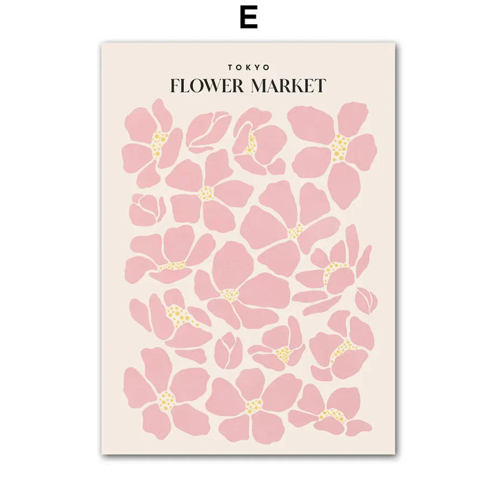 Pink Lavendel Gänseblümchen Blumenmarkt Poster Wandkunst Feine Kunst Leinwanddrucke Pastell Blumenbilder Für Wohnzimmer Schlafzimmer Kunst Dekor | Karnz