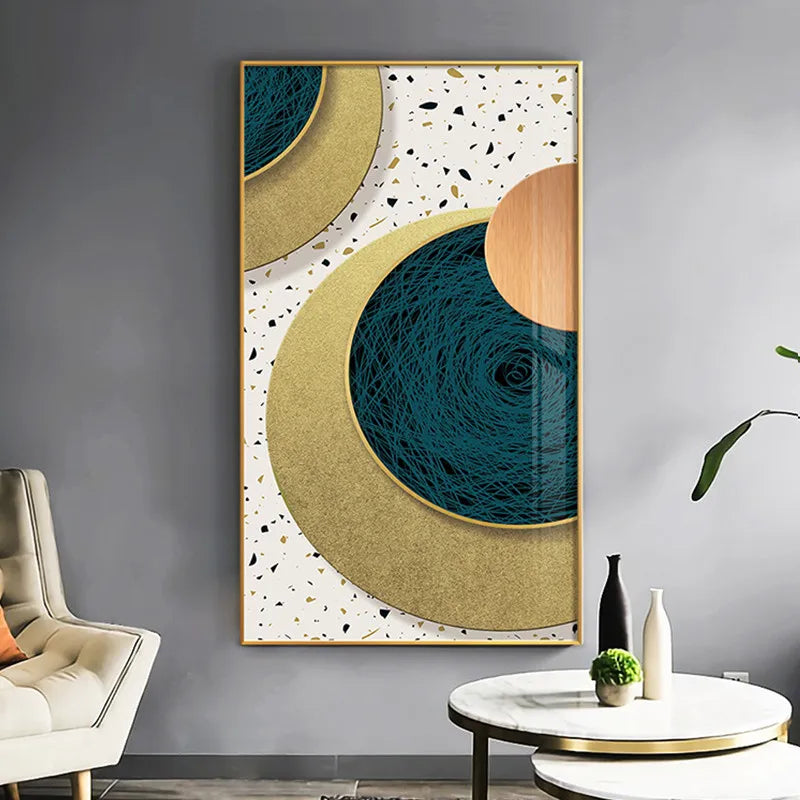 Modern abstrakte geometrische Kreise Wandkunst Fine Art Leinwanddrucke Bilder für luxuriösen Wohnbereich Esszimmer Hotel Schlafzimmer Home Office Kunst Dekor | Karnz