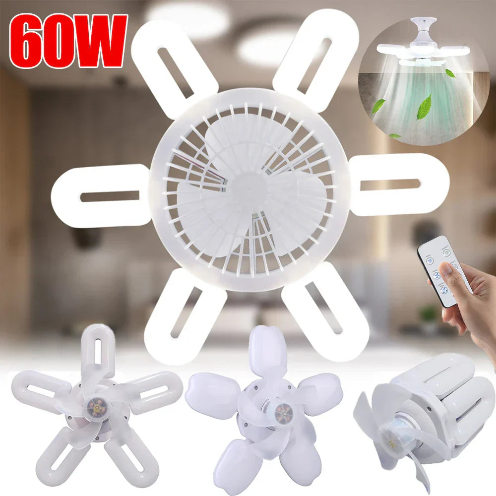 Silent Adjustable Remote Control Ceiling Foldable Fan Lamp | Karnz
