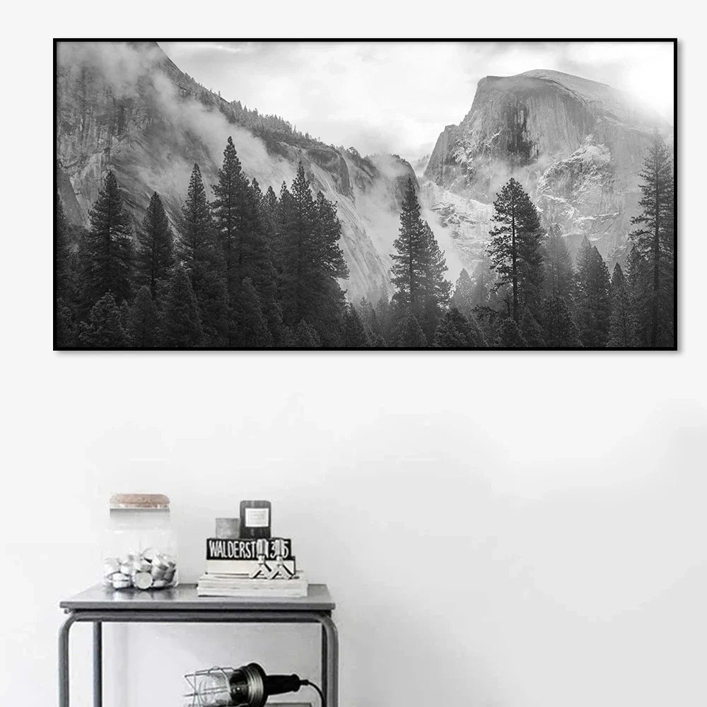 Nordlandschaften Wald Berg Wildnis Wandkunst Fine Art Leinwanddrucke Schwarz Weiß Poster Für Wohnzimmer Moderne Büros Dekor | Karnz
