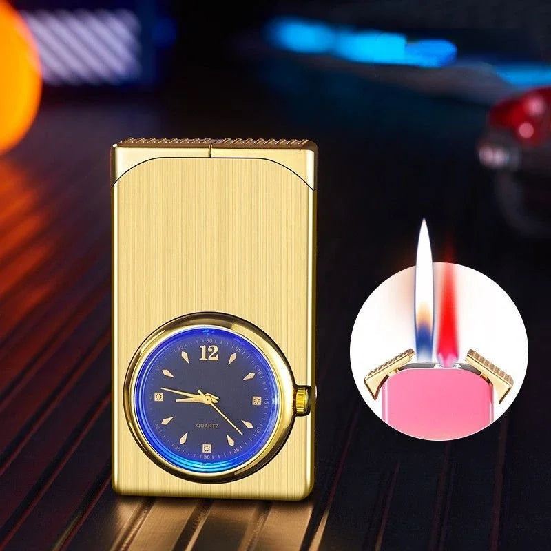 Kreative Dual Fire Farbverlauf Feuerzeug Uhr | Karnz
