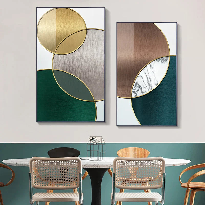 Modern abstrakte geometrische Kreise Wandkunst Fine Art Leinwanddrucke Bilder für luxuriösen Wohnbereich Esszimmer Hotel Schlafzimmer Home Office Kunst Dekor | Karnz