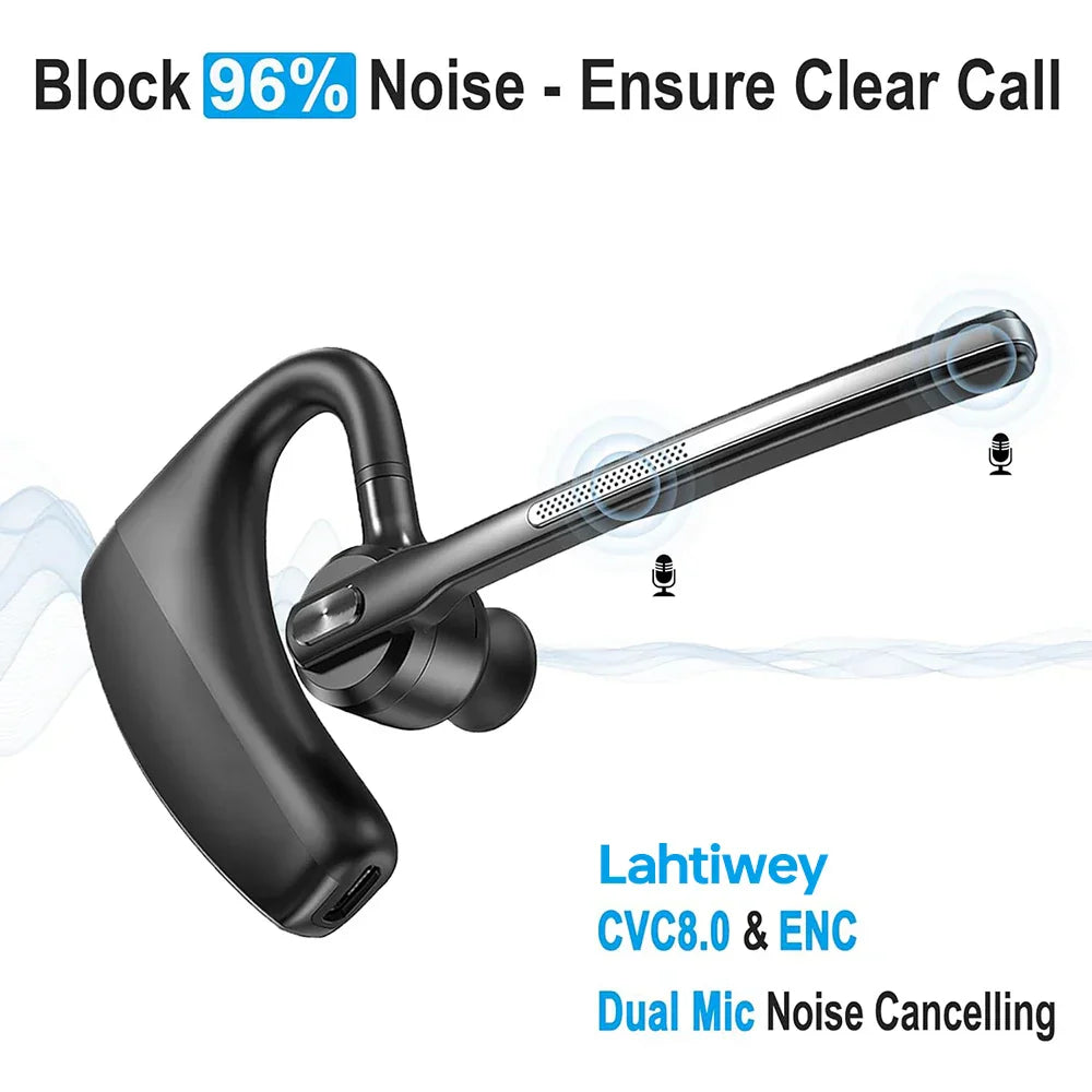 Orivo Bluetooth-Headset mit Geräuschunterdrückung und zwei Mikrofonen