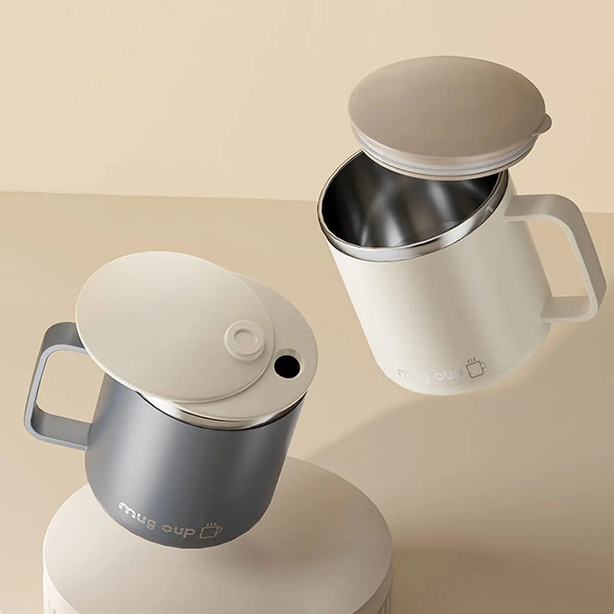 Isolierte Edelstahl Kaffeetasse mit Deckel | Karnz