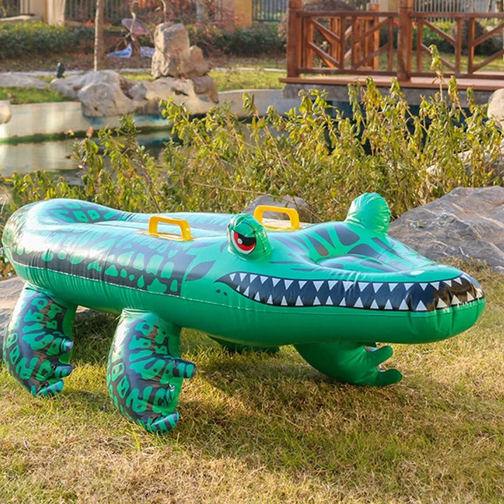 Karnz | Floatoro Inflatable Krokodil Schwimmspielzeug für Kinder & Erwachsene | Schwimmspielzeug für Strand, Pool & Sommerparty | Langlebiges PVC-Wasserbett