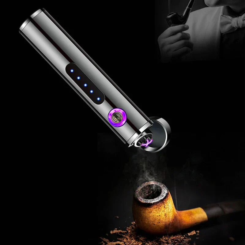 Karnz | Voltrino Zylinder USB-Feuerzeug | Doppelbogen-Technologie | Wiederaufladbar & winddicht | Edelmetallgehäuse für Männer
