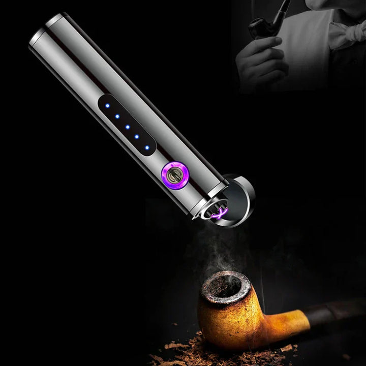 Karnz | Voltrino Zylinder USB-Feuerzeug | Doppelbogen-Technologie | Wiederaufladbar & winddicht | Edelmetallgehäuse für Männer
