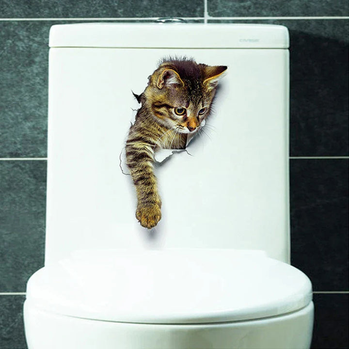 3D Toiletten schutz Katze Aufkleber | Karnz