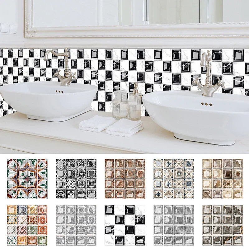 DecoMosaic 3D Mosaik Wandfliesen Aufkleber Karnz