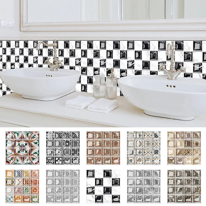 DecoMosaic 3D Mosaik Wandfliesen Aufkleber Karnz