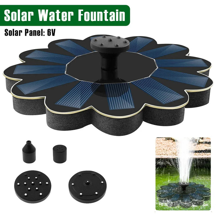 Karnz | Solar Spring Gartenbrunnen | 5 Düsenaufsätze | Energiesparend & Wartungsfrei | Für Teich, Vogelbad & Balkon