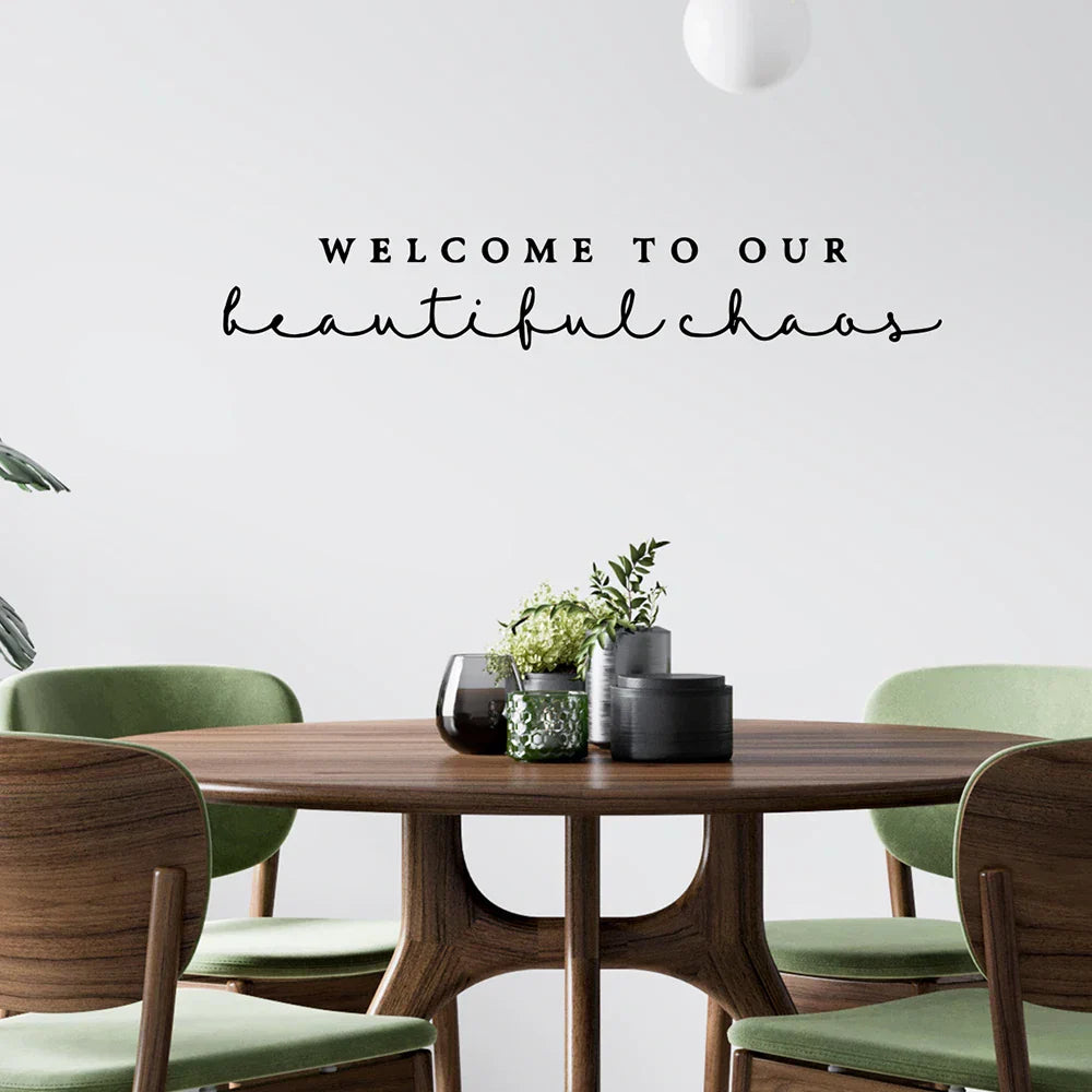 Schöner Chaos Familienheim Wandaufkleber Entfernbare Abzieh- und Klebewandtattoo Für Wohnzimmer Esszimmer Kreative DIY Wanddekoration | Karnz
