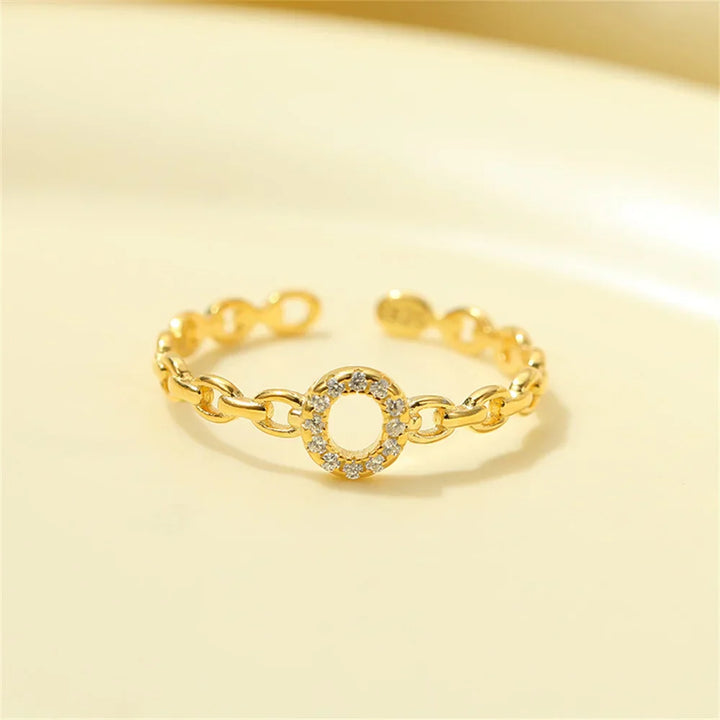 Karnz | Zierlicher Diamant Buchstaben Initialring